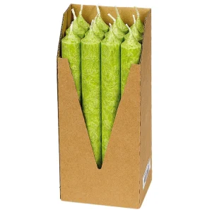 Bougies chandeliers vertes en stéarine BIO 22 x 210 mm 12 pcs